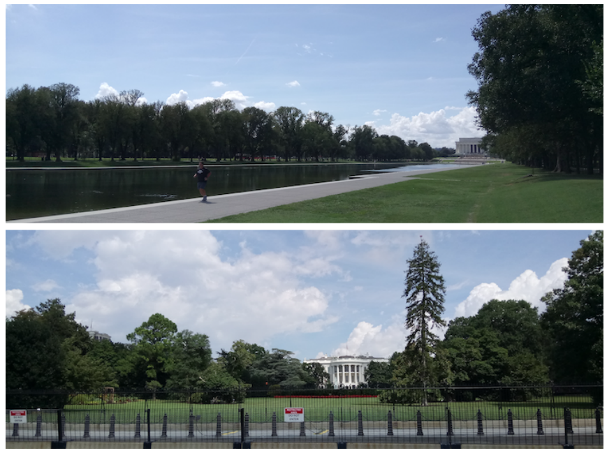 林肯纪念堂前和白宫